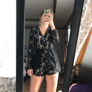 Lacey Long-sleeve Layered Romper